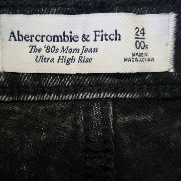 Abercrombie & Fitch ’80s Mom Jean Women’s 24 Ultra High Rise Dark Wash - Picture 3 of 7